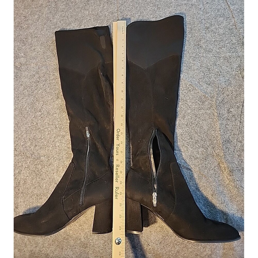 Marc Fisher Shoes Boots Womens 10 Over The Knee Black Stretchy 3" Block‎ Heels